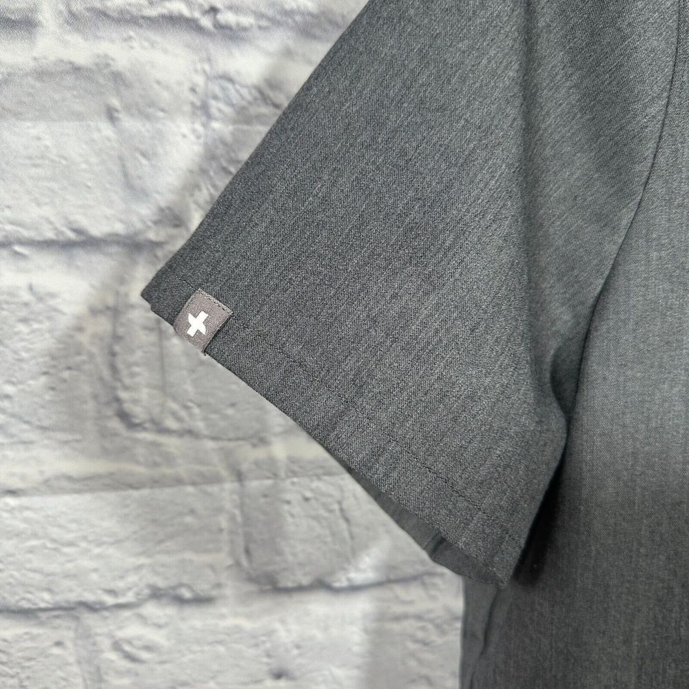 Figs Grey Short Sleeve Scrub Top Technical Collection Size Medium - Picture 3 of 8